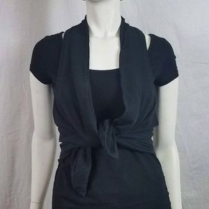Black Cotton Stretch Tank Vest Crop Top Festival